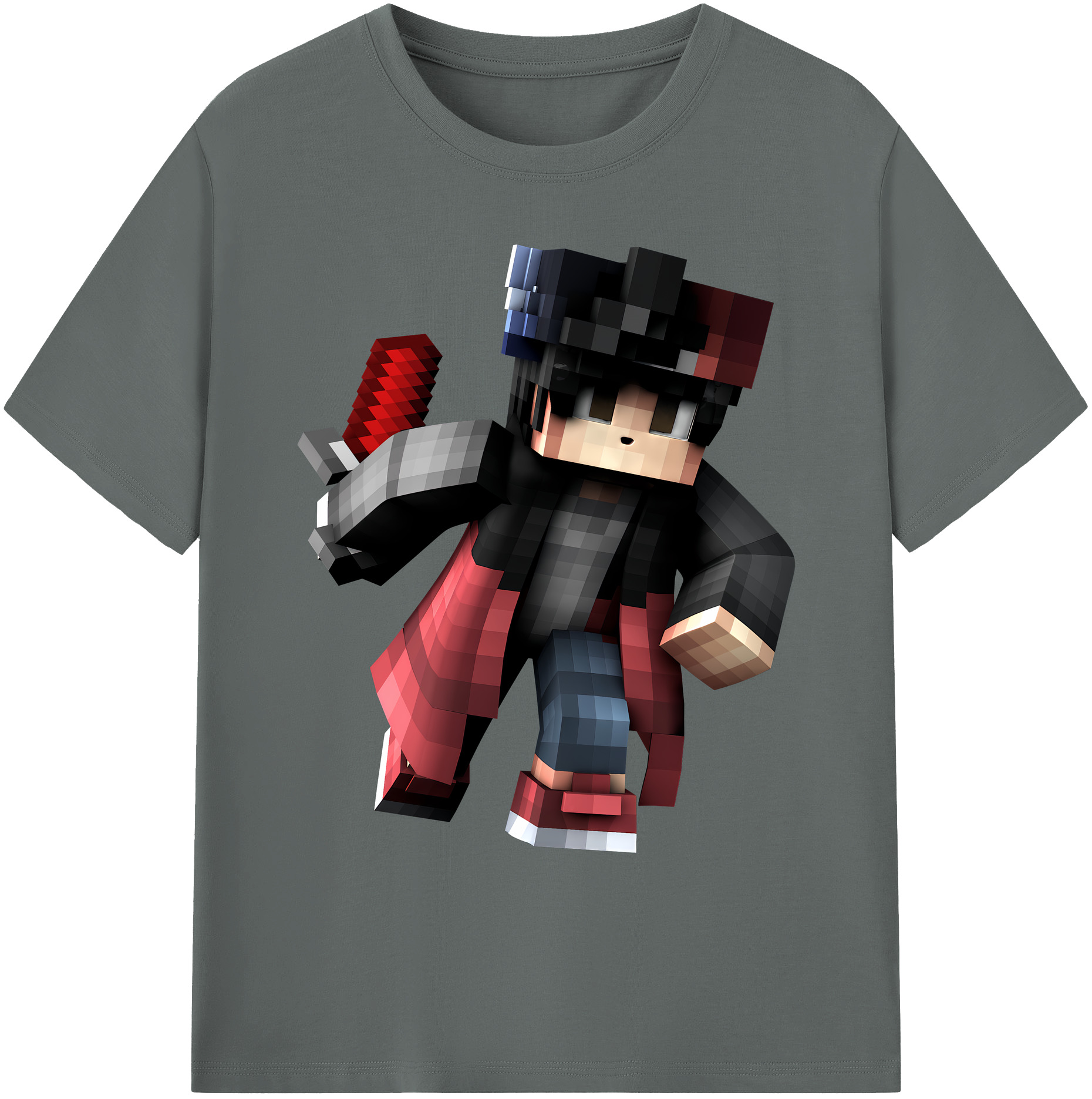 （画像用） マインクラフト ブロックの世界 Minecraft MC Block world 綿100％ メンズ半袖Tシャツ｜肌触りやわらか＆通気性